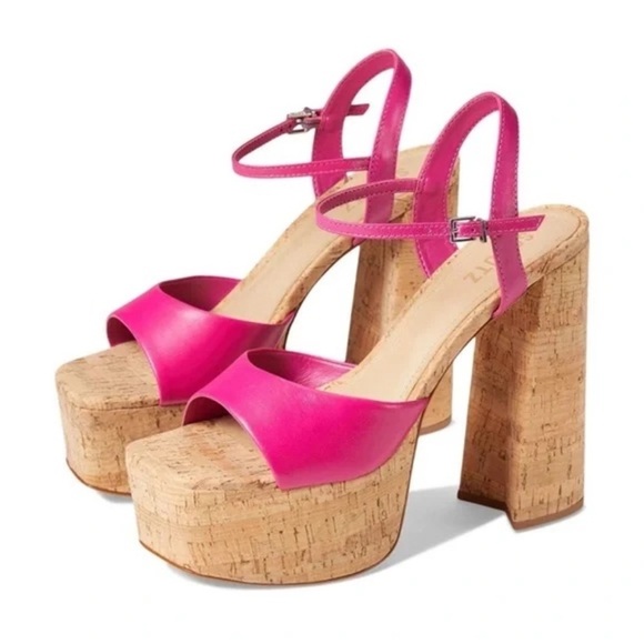 Schutz GLAYCE NAPPA LEATHER Platform SANDAL Sz 9M - Picture 1 of 8